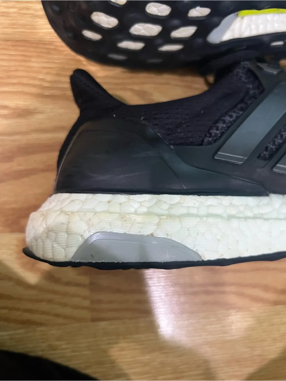 adidas Black Knit Running Shoes with White Boost Midsole